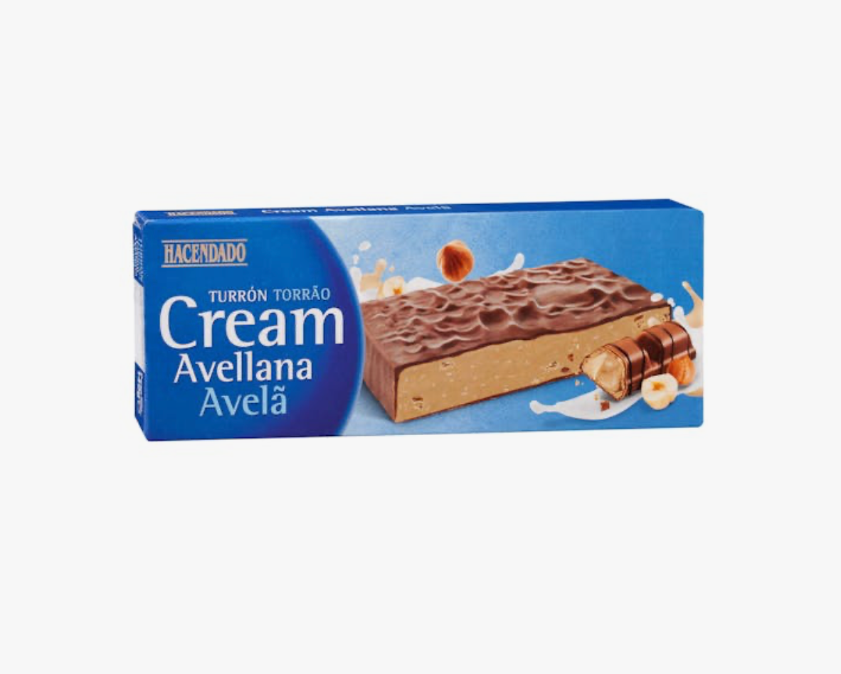 Turrons ar šokolādes un lazdu riekstu krēmu Hacendado