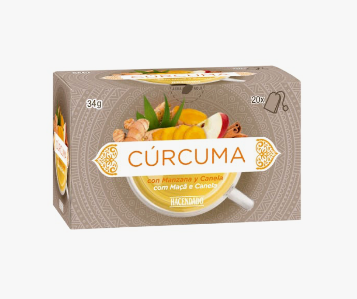 Kurkumas tēja ar ābolu un kanēli Hacendado