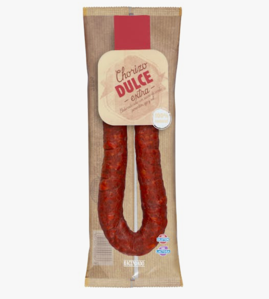 Chorizo dulce extra Hacendado, 280g.